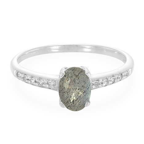 Anillo en plata con Labradorita