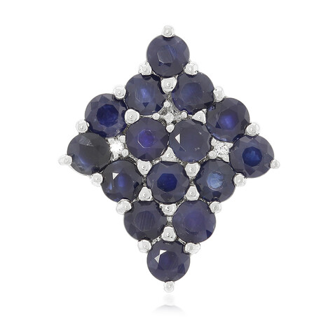 Blauer Saphir-Silberanhänger