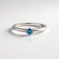 Anello in argento con Diamante Blu I2