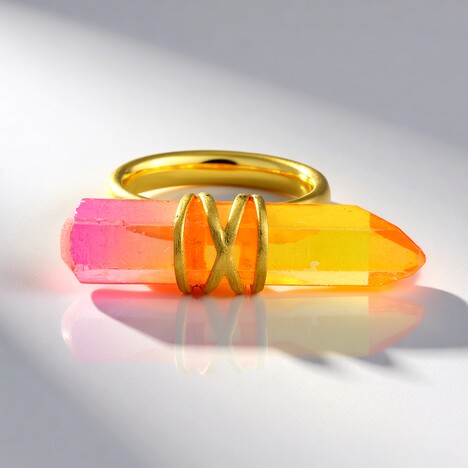 Anello in argento con Quarzo Bicolore (MONOSONO COLLECTION)