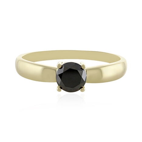 Schwarzer Brillant-Goldring