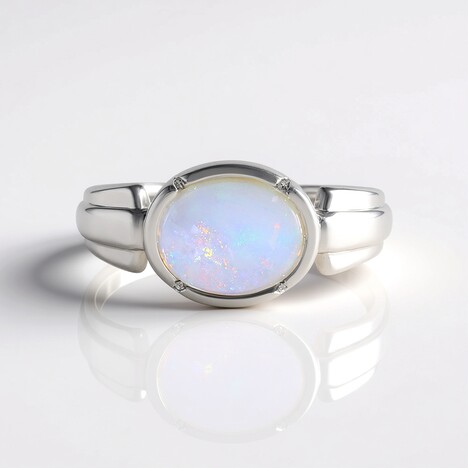 Anello in argento con Opale Australiano
