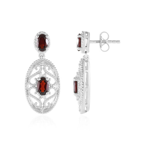 Boucles d'oreilles en argent et Grenat du Mozambique