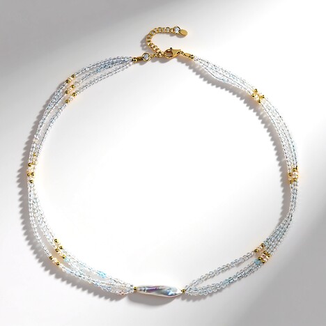 Collana in argento con Perla d'Acqua Dolce Bianca (Riya)