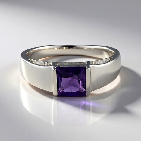 Anello in argento con Ametista Zambiana