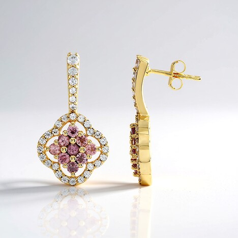 Orecchini in argento con Granato Malaya (Adela Silber)