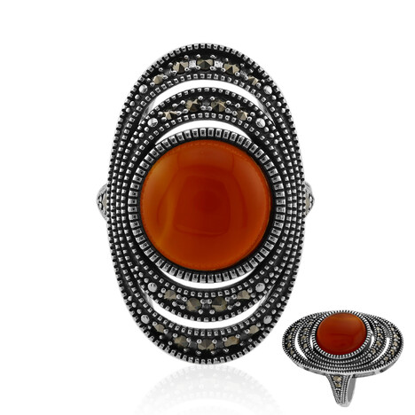 Anello in argento con Agata Rossa (Annette classic)