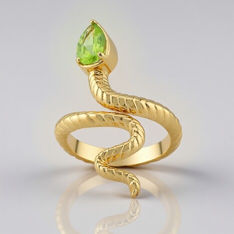 Anello in argento con Peridoto della Birmania