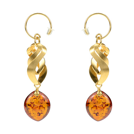 Baltischer Bernstein-Silberohrringe (dagen)