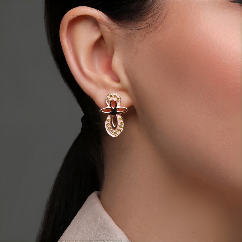 Boucles d'oreilles en argent et Diamant fantaisie