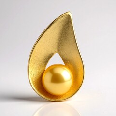 Pendentif en argent et Perle de culture d'eau douce dorée 