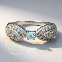 Anello in argento con Acquamarina Brasiliana