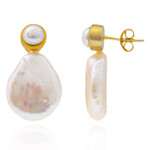 Süßwasserzuchtperlen-Silberohrringe (Joias do Paraíso)