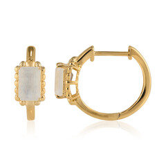 Boucles d'oreilles en argent et Pierre de Lune arc-en-ciel