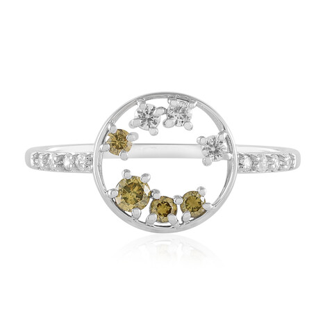 9K I2 Yellow Diamond Gold Ring