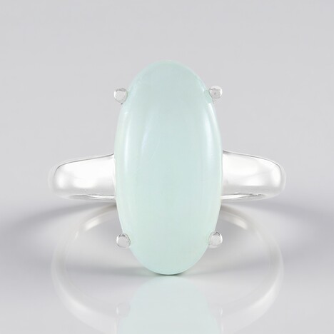 Anello in argento con Calcedonio Acqua