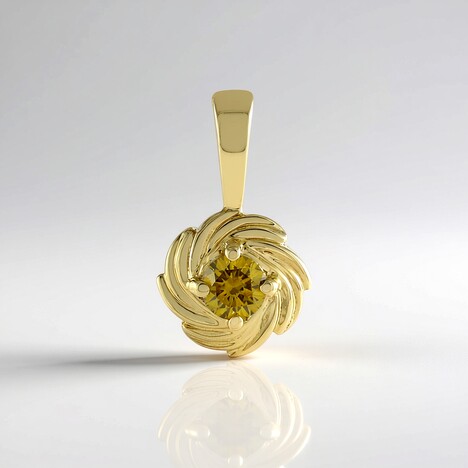 Ciondolo in oro con Diamante Giallo I2