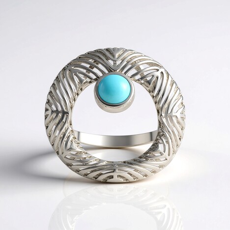 Anello in argento con Turchese Sleeping Beauty (MONOSONO COLLECTION)
