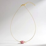 Collana in acciaio inossidabile con Rodocrosite