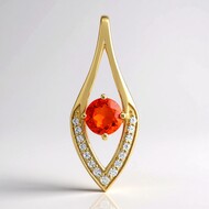 AAA-Mexikanischer Feueropal-Goldanhänger (de Melo Gold)