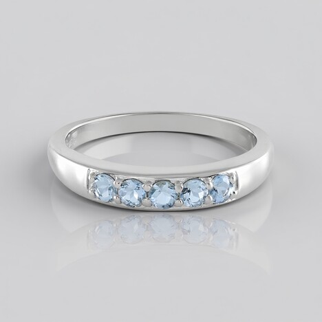 Bague en argent et Aigue-Marine Santa Maria