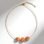 Collana in argento con Conchiglia di Ostrica Spinosa Arancione
