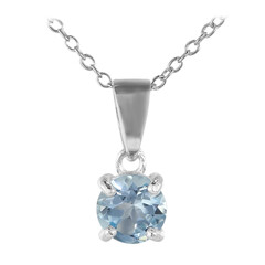 Collier en argent et Topaze bleu ciel