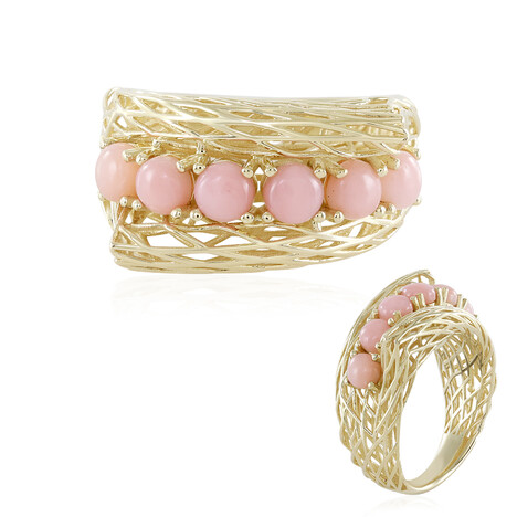 Pinkfarbener Opal-Goldring (Ornaments by de Melo)