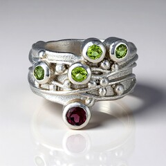 Anello in argento con Rodolite