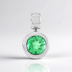 Ciondolo in argento con Quarzo Verde Smeraldo