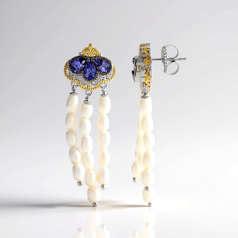 Orecchini in argento con Tanzanite (Gems en Vogue)