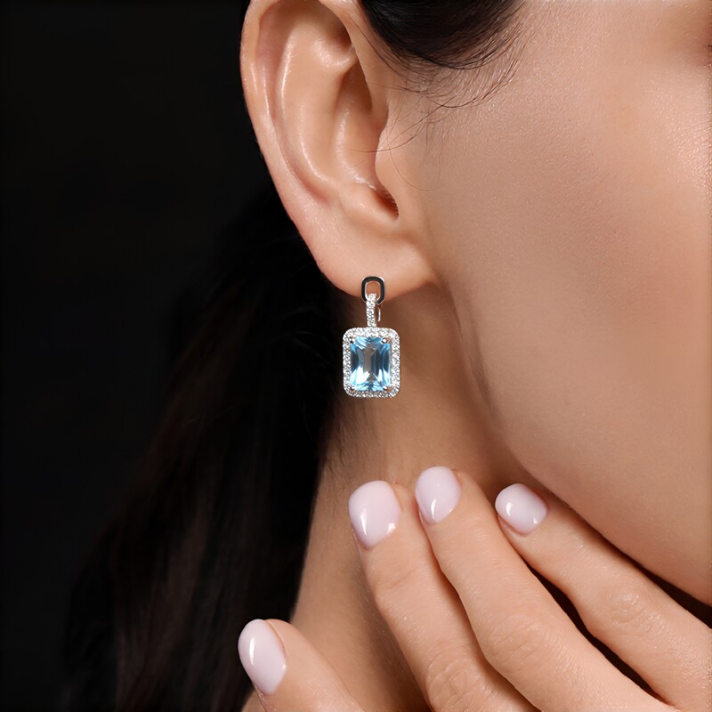Orecchini in argento con Topazio Blu Cielo