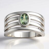 Anillo en plata con Tanzanita verde sin calentar