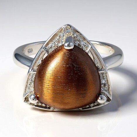 Anello in argento con Occhio di Tigre Rosso