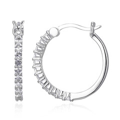 White Topaz Silver Earrings