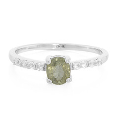 Bague en argent et Tourmaline cuprifère