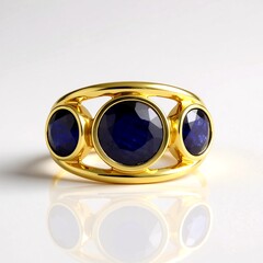Anello in argento con Zaffiro Blu del Madagascar (de Melo Essence)