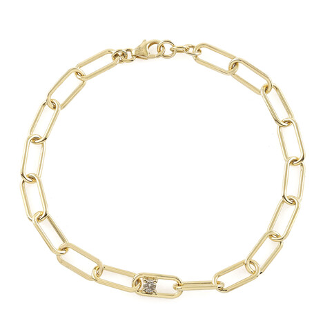 VS1 Champagner-Brillant-Silberarmband