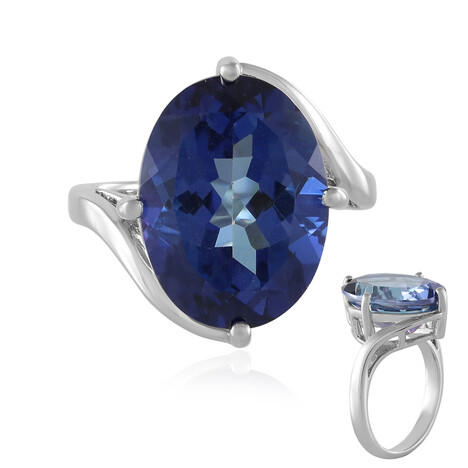 Kobaltblauer Topas-Silberring