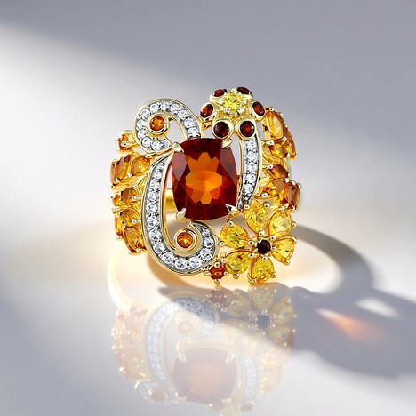 Bague en or et Citrine Madère (D'vyere)