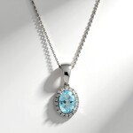 Collana in oro con Acquamarina Brasiliana AAA