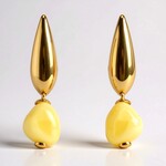 Orecchini in argento con Ambra Milky Baltica (dagen)