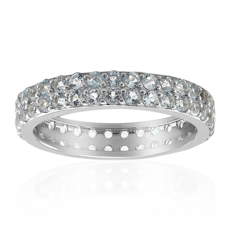 Anello in argento con Topazio Blu Cielo