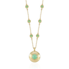 Zilveren halsketting met een chrysopraas