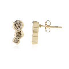 Gouden oorbellen met I2 Champagne Diamanten (de Melo Gold)