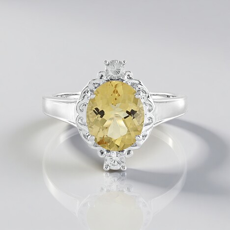 Anello in argento con Berillo Giallo (Adela Silber)