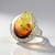 Anello in argento con Ambra Sunrise Baltica (dagen)