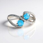 Anello in argento con Apatite Blu Neon