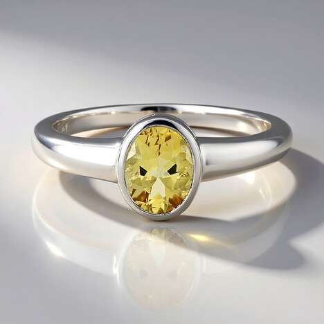 Anello in argento con Berillo Giallo