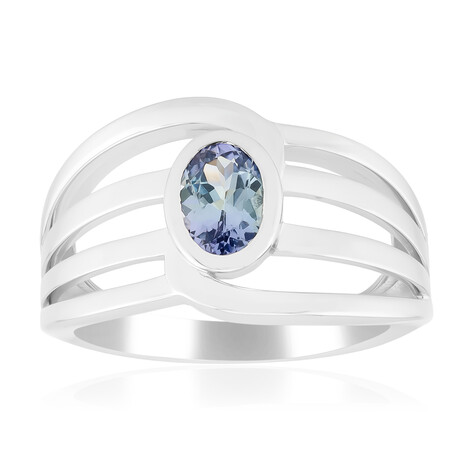 Unheated Lilac Tanzanite Silver Ring